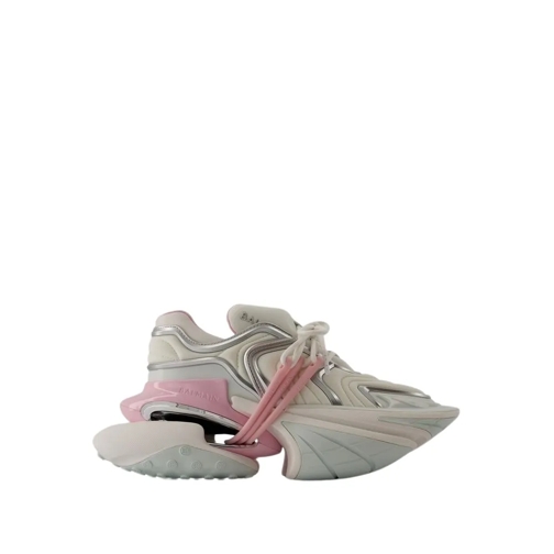 Balmain Unicorn Wave Sneakers - Leather - White/Pink White lage-top sneaker