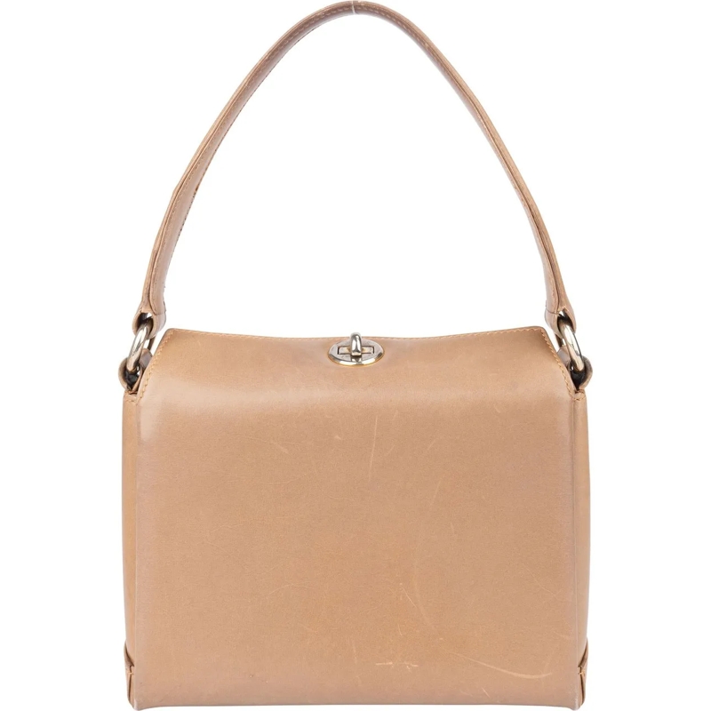 Gucci Schultertasche Gucci Classic Leather Turnlock Handbag braun