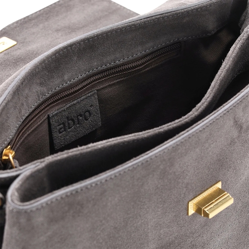 Abro Crossbodytas Schultertasche Twist aus Veloursleder grau(Image 4)
