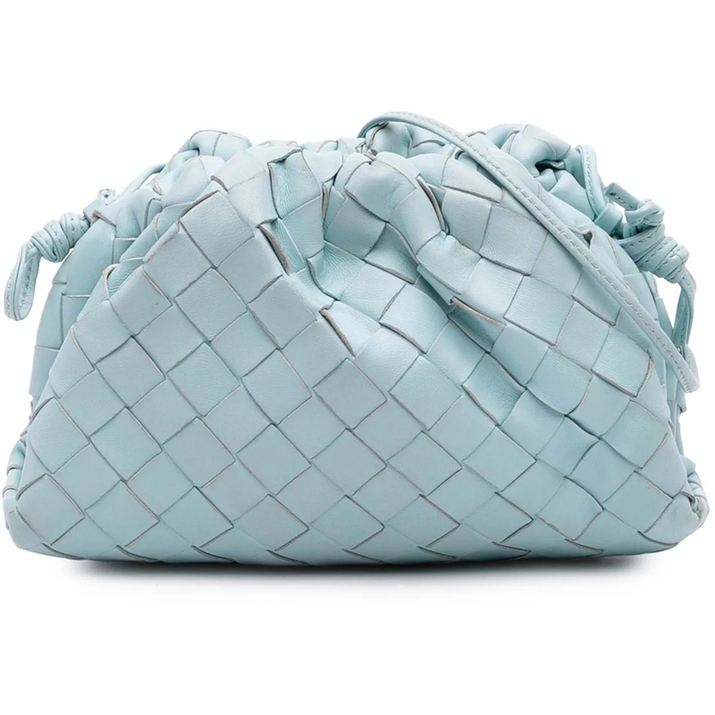 Bottega Veneta Schultertasche Nappa Intrecciato The Mini Pouch Crossbody blau