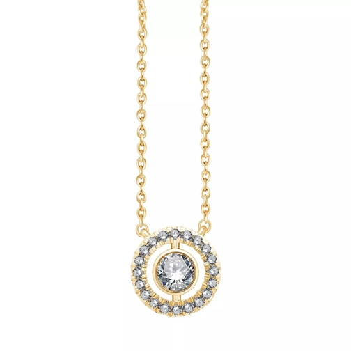 Pukka Berlin Halo Diamond Necklace Yellow Gold Medium Halsketting