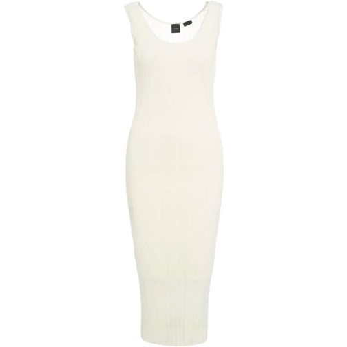 Pinko Midi-Kleider Ribbed dress "Dune" weiß