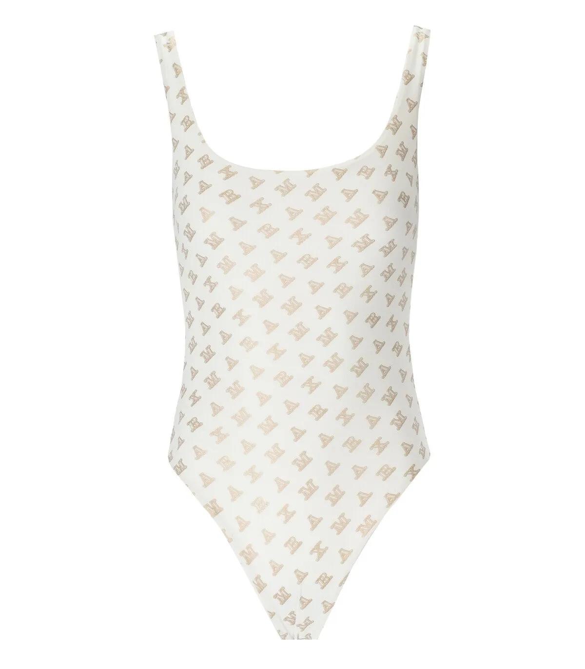 Max Mara - MAX MARA BEACHWEAR CLARICE WEISS BADEANZUG - Größe M - weiß