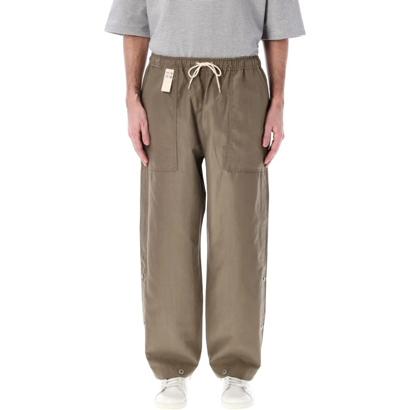 Comme des Garcons Pantalon de costume Relaxed-Fit Buttoned Pants With Side Detailing Brown