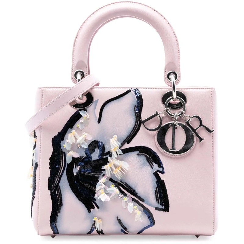 Christian Dior Schultertasche Medium Calfskin Sequin Embellished Lady Dior rose