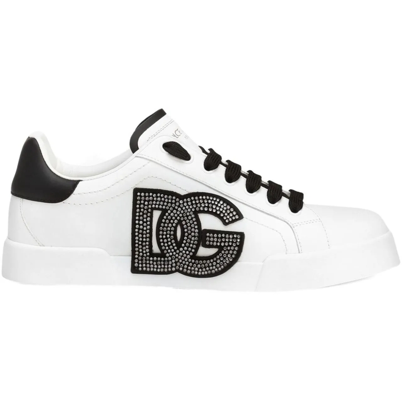 Dolce&Gabbana Low-Top-Sneaker Portofino Light Leather Sneakers With Dg Logo White(Image 13)