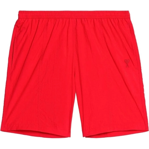 AMI Paris  De Coeur Logo Swim Shorts rot