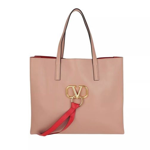 Valentino Garavani V Ring Bag Leather Cinnamon Shoppingväska