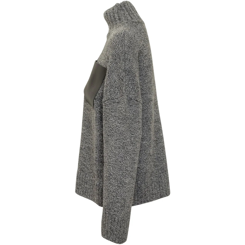 J.W.Anderson  JW Anderson maglione con tasca in pelle grau(Image 3)