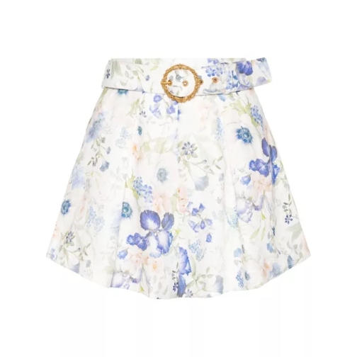 Zimmermann Blue Garden Print Shorts White 