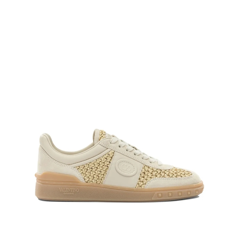 Valentino Garavani Sneaker basse Beige Leather And Rubber Low-Top Slip-Ons Neutrals