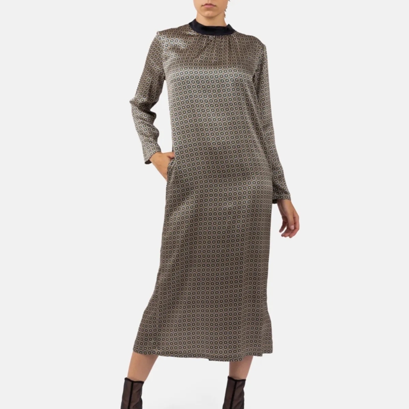 Helene Galwas Maxikleid Seidenkleid HOPE dunkel-grün(Image 2)
