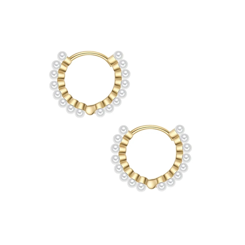 Glanzstücke München Ohrhänger Sterling Silber Perlen-Creolen Perle (synth.) weiss(Image 3)