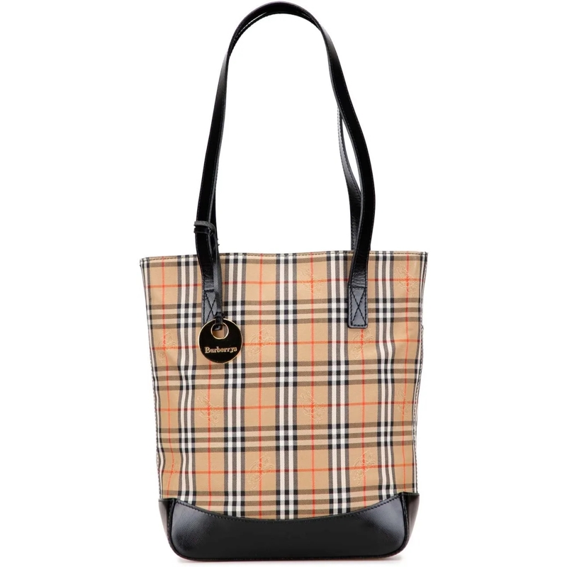 Burberry Shopper Haymarket Check Canvas Tote braun
