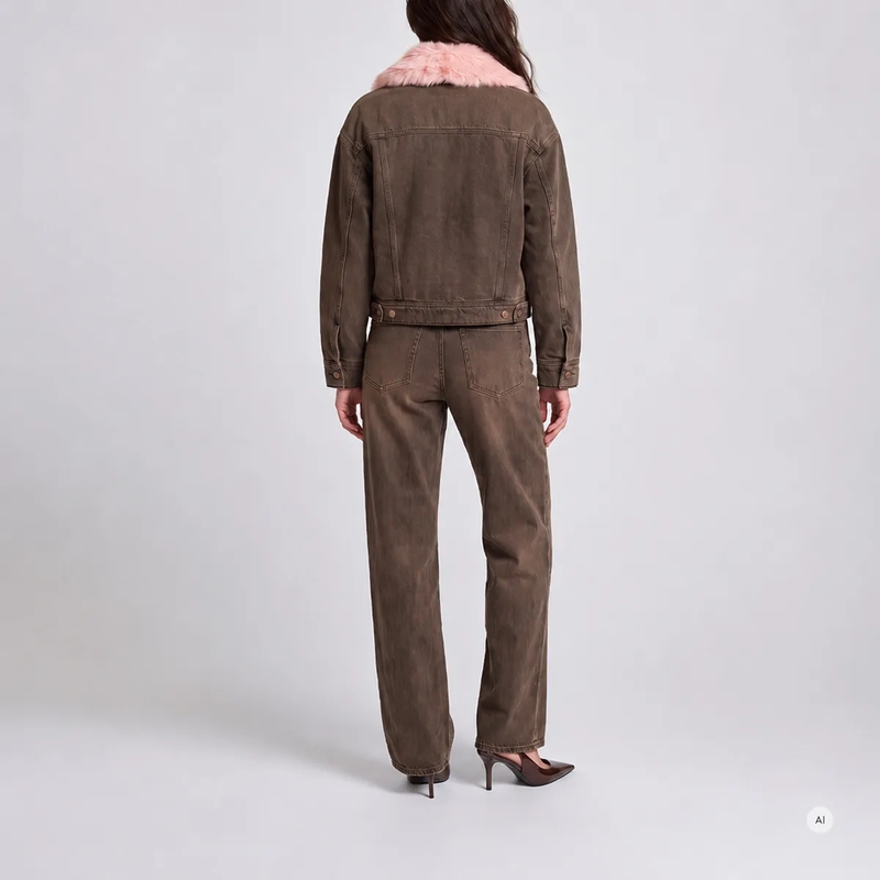 Marc Aurel Jacke Jeansjacke- Rückenpasse- Ärmelmanschette mit Kn braun(Image 4)