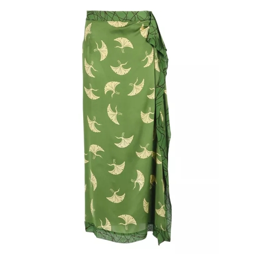 Dries Van Noten Green Silk Blend Skirt Green 