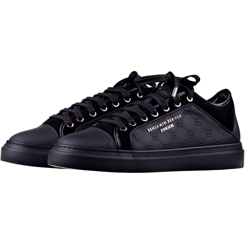 BENJAMIN BERNER Low-Top-Sneaker Benjamin Berner Logo Monogram Embossed Sneakers Zw schwarz(Image 2)
