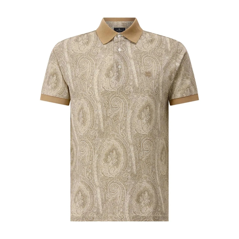 Etro Polo Poloshirt mit Paisley-Muster Hellbraun