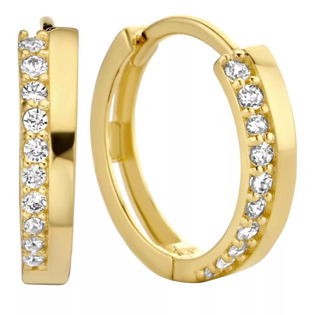 Isabel Bernard Ohrringe - Le Marais Louna 14 Karat Hoop Earrings With Zircon - Gr. unisize - in Gold - für Damen