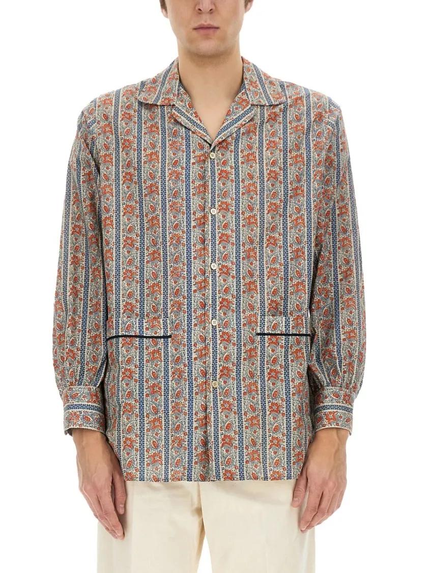 Thumbnail - Valentino Garavani - Pajama Shirt With "Voyage Imaginaire" Print - Größe M - bunt
