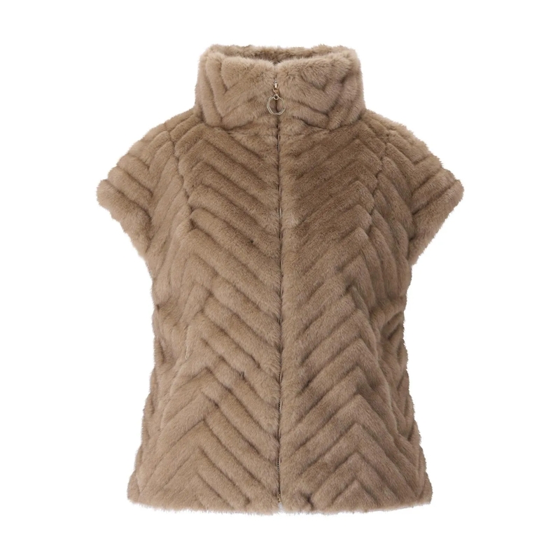 Joseph Ribkoff Blazer Weste aus Faux Fur Braun