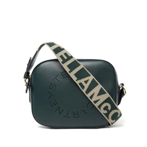 Stella McCartney Small Perforated-Logo Green Camera Bag Green Schultertasche