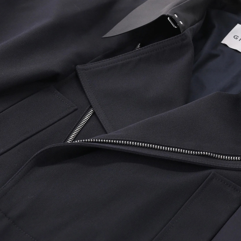 Givenchy Übergangsjacke Jacke mit Lederkragen dunkelblau(Image 5)