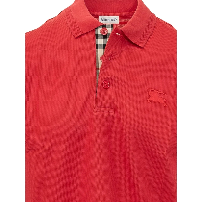 Burberry Polo Polo con Bottoni e Logo rot(Image 3)