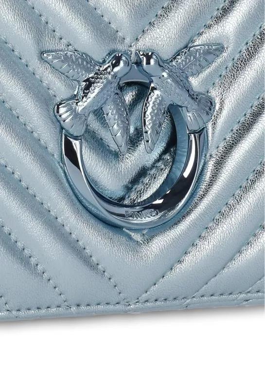 pinko Shoppers Love Click Metal Mini Bag in blauw