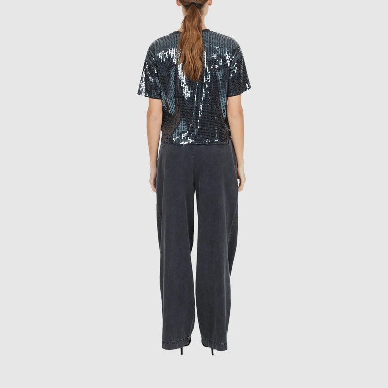 Marc Aurel T-Shirt Paillettenshirt schwarz(Image 4)
