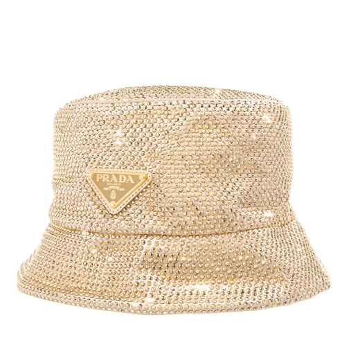 Prada Crystal Embellished Bucket Hat Gold Bucket Hat