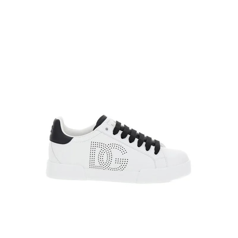 Dolce&Gabbana Low-Top-Sneaker Portofino' White Low Top Sneakers With Perforated  White