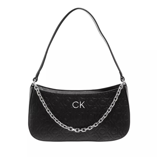 Calvin Klein Relock Shoulder Bag Embossed Mono Black Sac à bandoulière