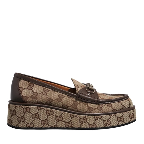 Gucci Loafer Horsebit Wedge Loafers Beige