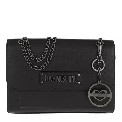 Love Moschino Natural Grain Shoulder Bag Nero Crossbody Bag