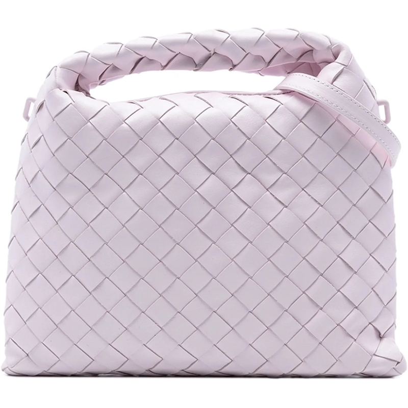 Bottega Veneta Sac à bandoulière Mini Calfskin Intrecciato Hop Satchel rose