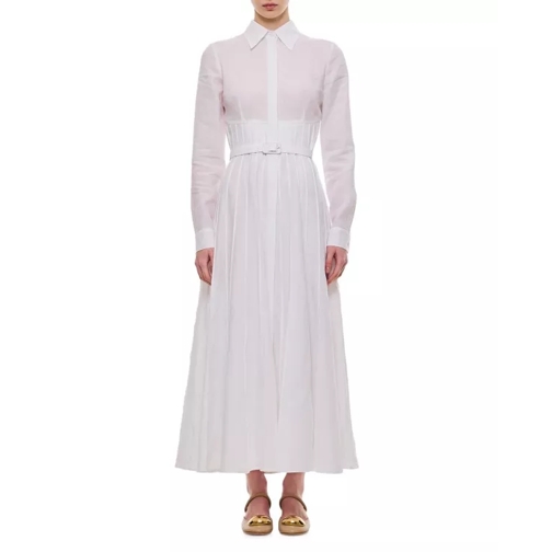 Gabriela Hearst Dewi Midi Cotton Dress White 
