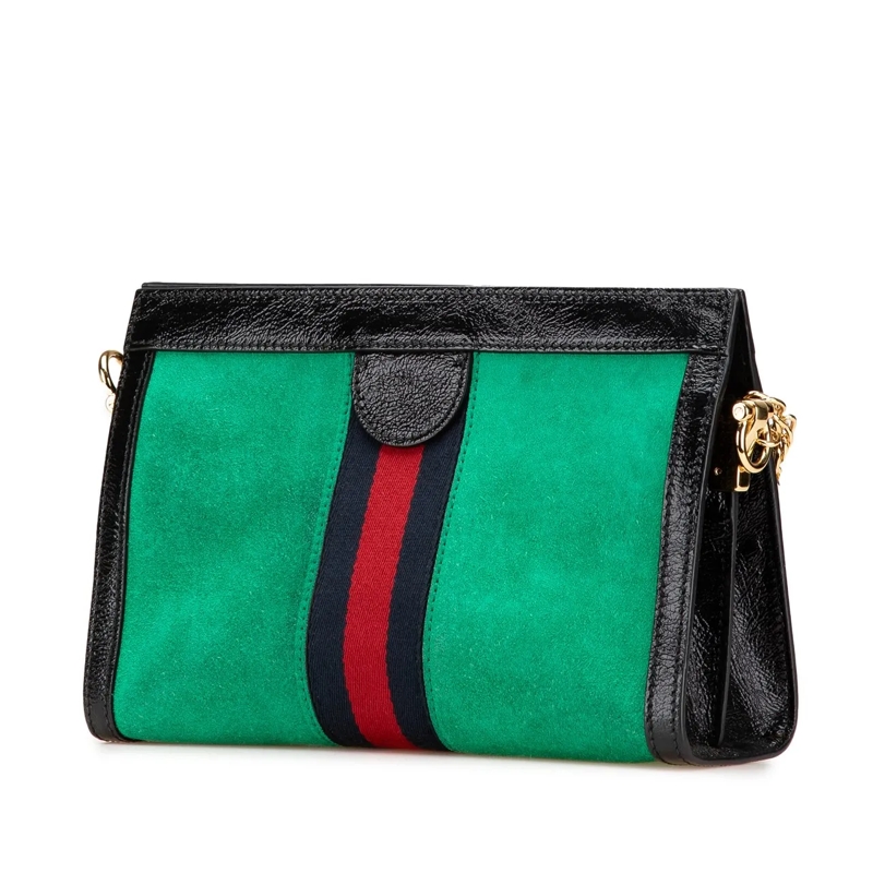 Gucci Schultertasche Small Suede Ophidia Chain Crossbody grün