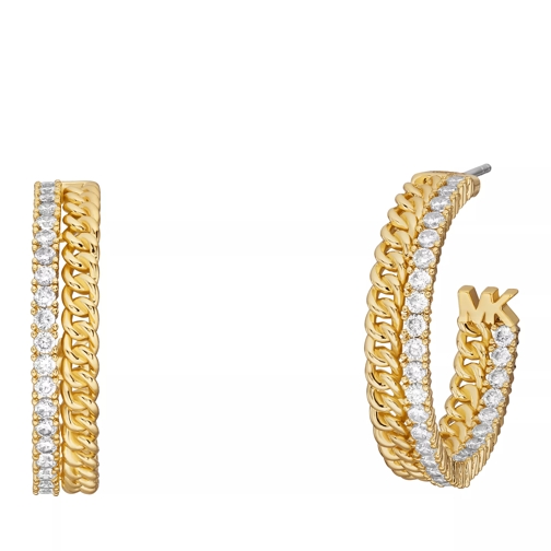 Michael Kors Michael Kors 14K Gold-Plated Chain Hoop Earrings Gold Pendant d'oreille