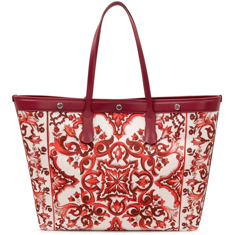Dolce&Gabbana Shopper Shopping Bag con Stampa Ornamentale rot(Image 3)