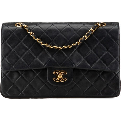 Chanel Sac à bandoulière 1991-1994 Medium Classic Lambskin Double Flap schwarz (Image 2)