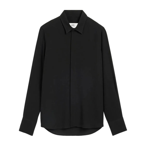 AMI Paris Hemden Virgin Wool-Blend Shirt Black