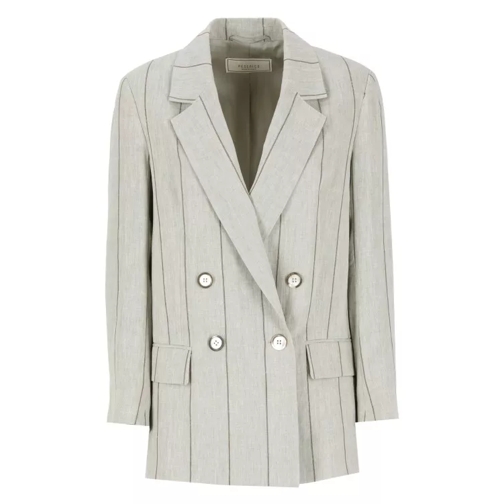 Peserico Grey Linen Blazer Grey 