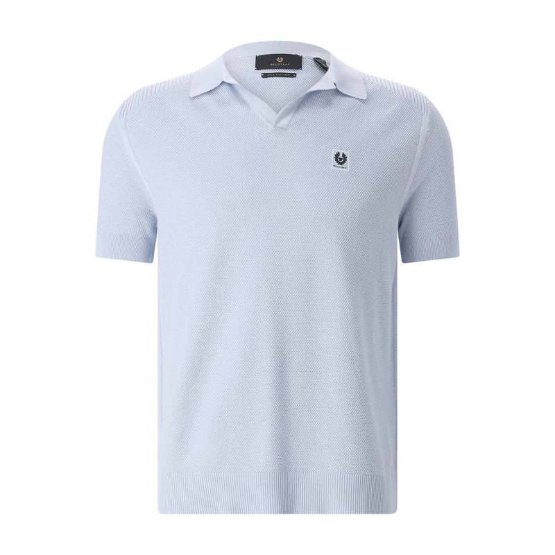 Belstaff T-Shirt Poloshirt aus Seide und Baumwolle blau(Image 5)