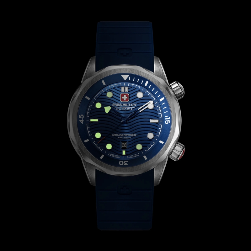 Swiss Military Hanowa Quarzuhr Quarzuhr Breakwater- 3 Zeiger Uhr- Wasserbestän blau(Image 5)