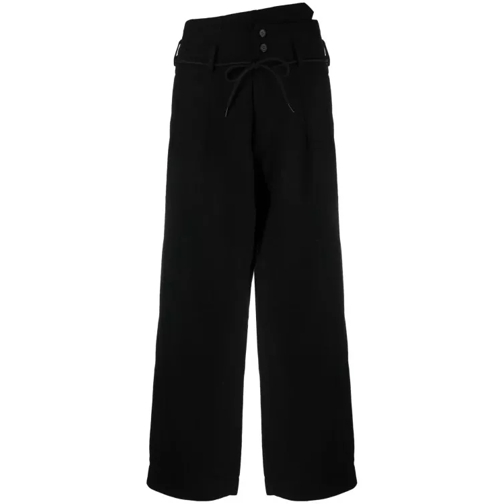 Y-3 Black Flannel Wide Pants Black 