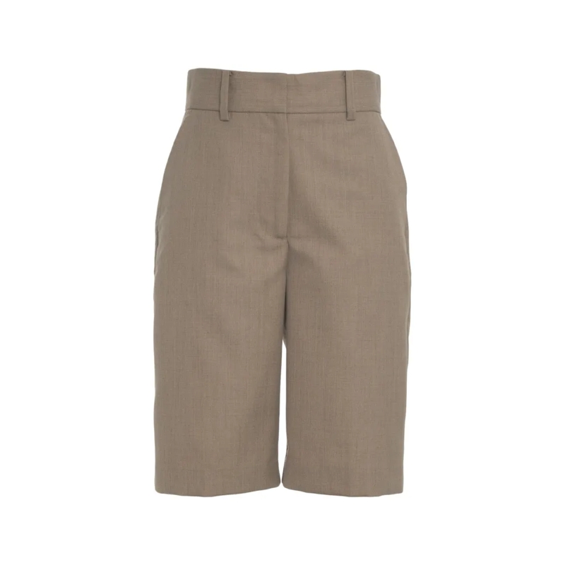 Second Female Casual Shorts High-Waist Bermuda Shorts With Straight Cut Brown