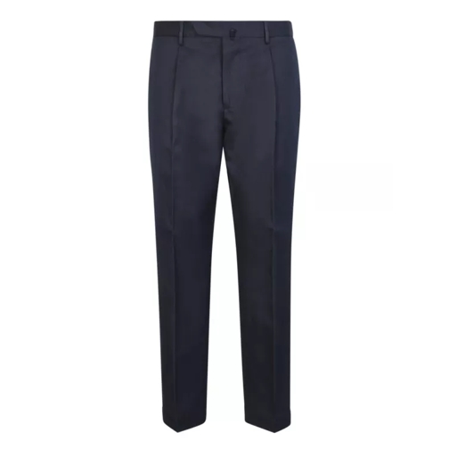 Dell'oglio Blue Linen And Cotton Blend Trousers Blue 