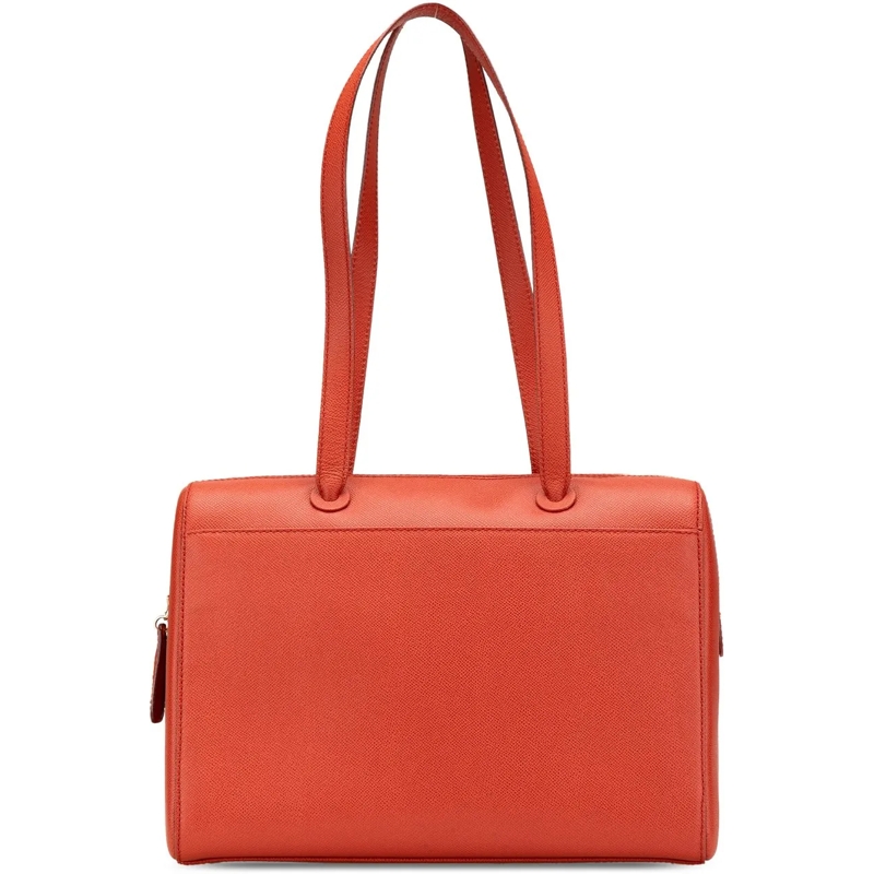 Chanel Shopper Grained Calfskin Tote orange
