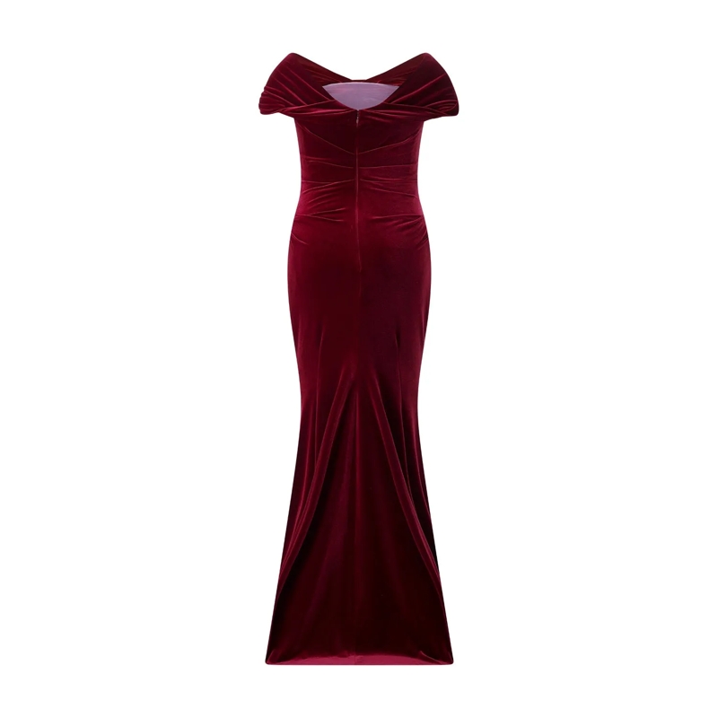 Talbot Runhof Maxikleid Abendkleid aus Samt rot(Image 3)